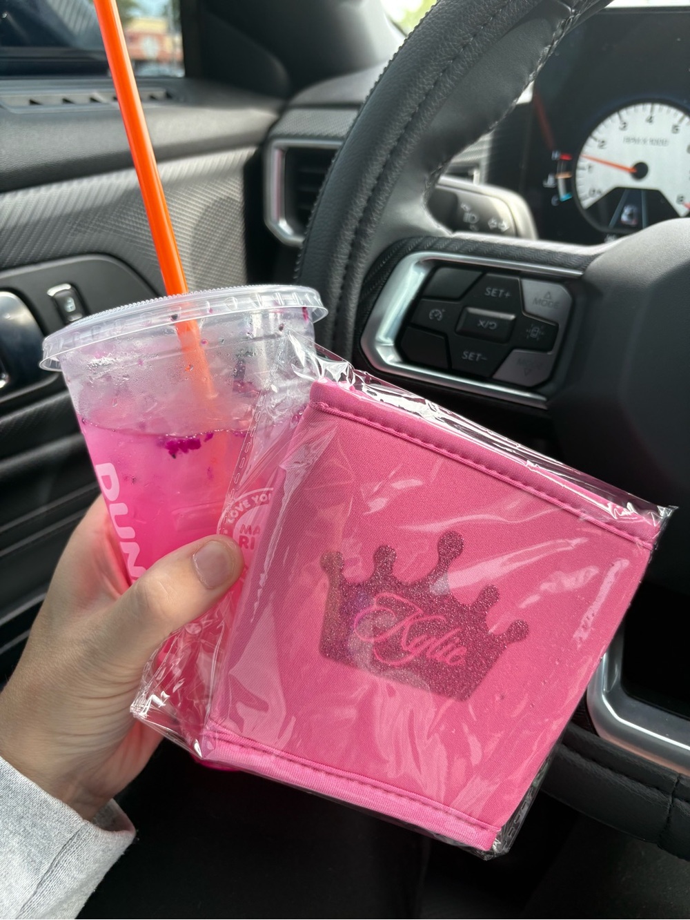 NIB - Dunkin X Kylie Cup Holder (drink sleeve / koozie) - Picture 3 of 5